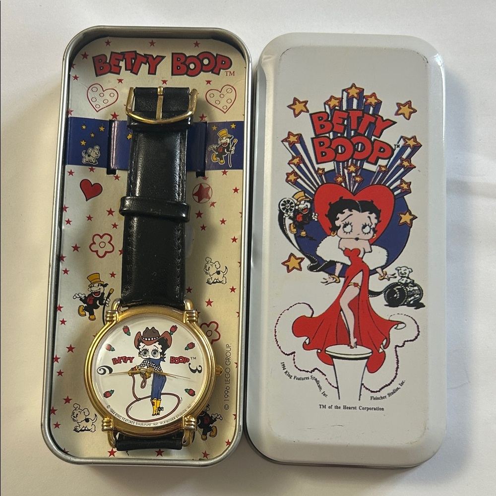 Betty Boop Black and Gold Watch